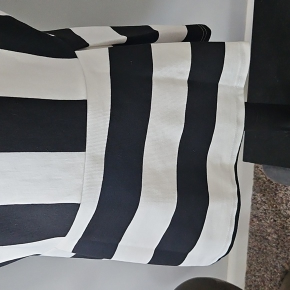 Agnes Orinda Black and White Striped Peplum Blouse - Picture 6 of 16